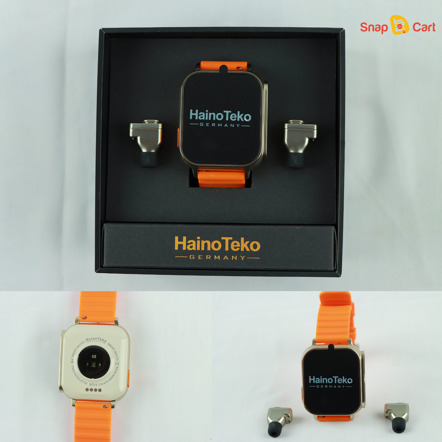 Premium Haino Teko Germany Amolded Display Smartwatches (ST-1) Watch Buds_Orange