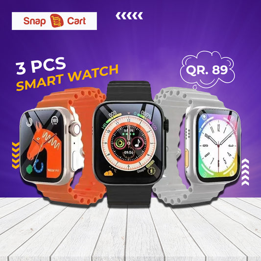 3 pcs Smart watch combo- T800 Ultra Watch Smartwatch 1.9 HD Display Bluetooth Calling SmartWatch